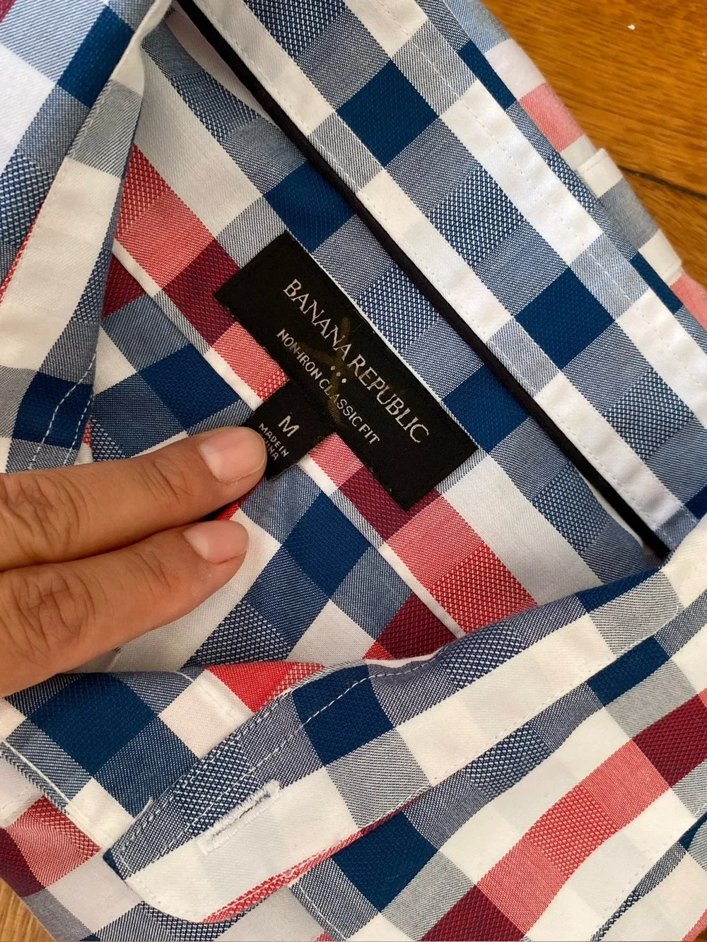 Banana Republic Non-Iron Classic Fit Plaid Button Down Shirt Men’s Medium
